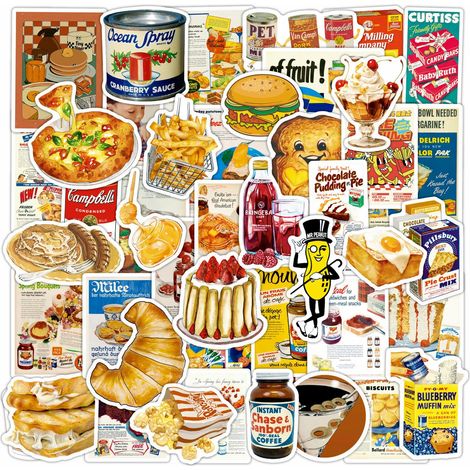 100 Autocollants, Vinyle imperméable, Motifs alimentaires, Pour scrapbooking, Téléphone, Bouteille, Ordinateur(Q3 : Nouveaux produits pour le mois d'août) (1/5)