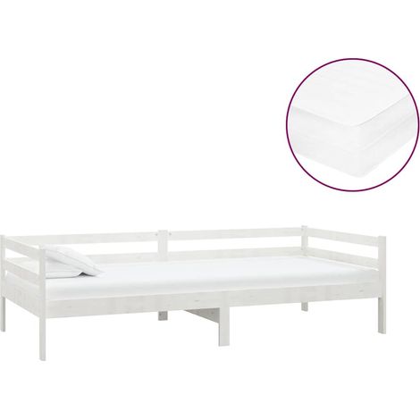 Maison Exclusive - Sofá cama con colchón madera de pino maciza bl (1/5)