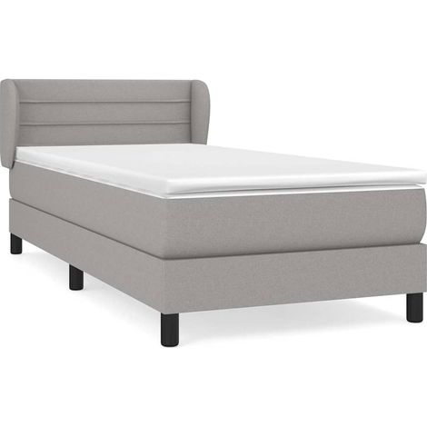 Maison Exclusive - Boxspringbett mit Matratze Hellgrau 80x200 cm (1/5)