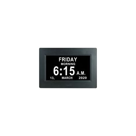 7\\" Pouce LCD Horloge Numérique Calendrier avec Date Jour Et Heure Horloge Non-Abrégée Auto Dimming 8 Langues HD Display Rappel pour Alzheimer Les Personnes âgées et Les Enfants