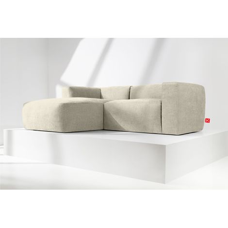 KONSIMO BUFFO Ecksofa Links 3/4 Sitzer mit extrem weicher und bequemer Sitz, ecru (1/5)