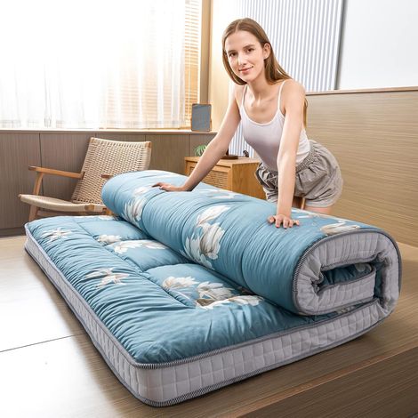 Matelas futon - Matelas de Sol Japonais rembourré - Lit Pliant matelassé en Coton - Matelas Respirant - Tatami - Chaise Longue pour invités (Magnolia, 90 x 190 cm) (1/5)