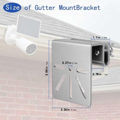 Support de caméra solaire en acier inoxydable sans forage avec vis anti-rouille compatible avec les caméras à dôme IP PTZ extérieures eufy 2 pièces (1/4)