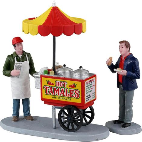 Decorazione "Set di carrelli tamale di 2" per Villaggio di Natale e presepe, in Resina da h 3,8 cm