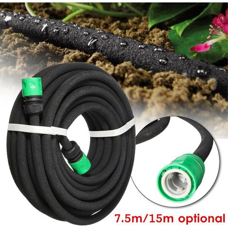 Tuyau Poreux 50 m, Tuyau pour Arrosage en Goutte à Goutte 16mm de Diamètre, Tuyau Drop Économiseur d'Eau