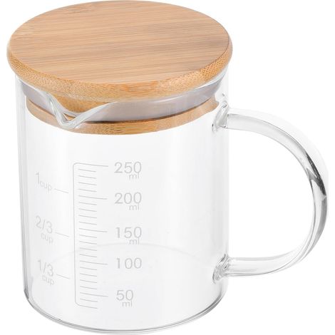Verre doseur en borosilicate avec poignée, bec verseur en V et graduations (1/5)