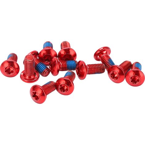 Lot de 12 vis de fixation pour disque de frein de VTT, en acier allié, T25 M5x10 mm, rouges (1/5)