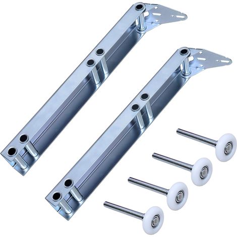 Lot de 2 Supports de Fixation pour Porte de Garage Réglables avec Galets de Roulement (1/5)