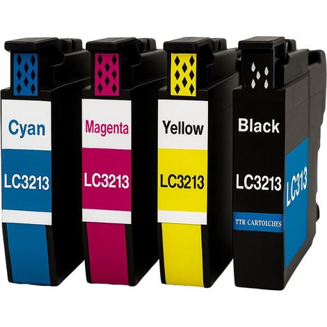 Pack de Cartouches Compatibles BROTHER LC3213/LC3211 pour Imprimantes DCP & MFC (modèles J497DW à J895DW)