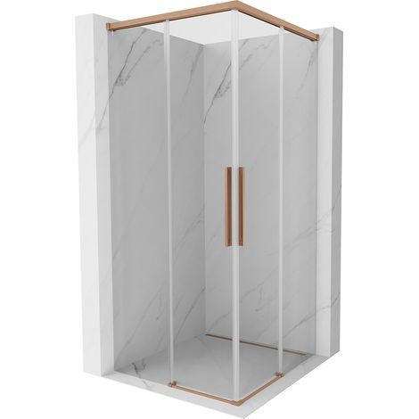 Mexen Rox Duo Duschkabine Schiebetür 120 x 120 cm, transparent, gebürstetes Kupfer - 8C2D-120-120-65-00 (1/3)