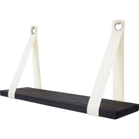 Étagère murale suspendue 27x50cm en bois aspect vintage gris foncé 040005188