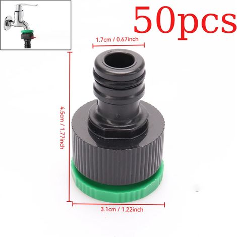 (B 50PCS) Raccord rapide pour tuyau d'arrosage en plastique 4/7 mm - 8/11 mm, adaptateur d'irrigation, outils d'irrigation goutte à goutte (1/5)