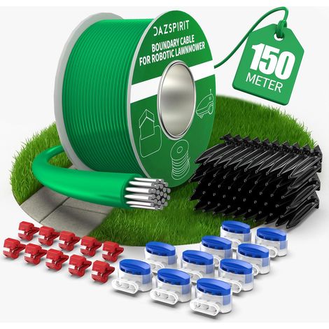 150m Cable Robot Lawn Mower, Lawnmower Wire Peripheral Includes 100 Pegs, 20 Cable Connectors, 10 Terminals Connection, Compatible with Gardena Bosch Husqvarna Worx Honda Robomow (1/5)
