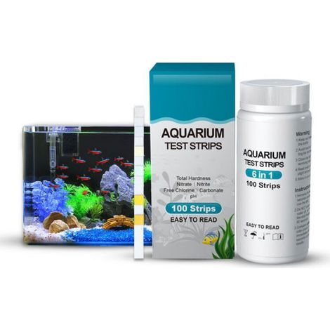 Bandelettes De Test 6 En 1 - pH Nitrite Nitrate Chlore Dureté Totale Alcalinité - Pour Aquarium Eau Douce - 100 Pièces (1/4)