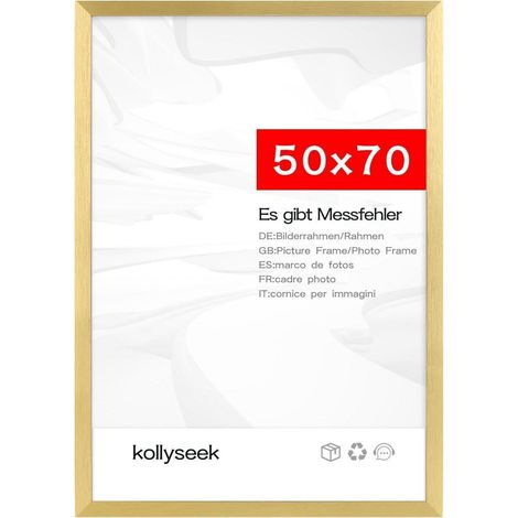 Bilderrahmen Acrylglas Gold Metallmuster Fotowand PVC-Gold 50x70cm (1/5)