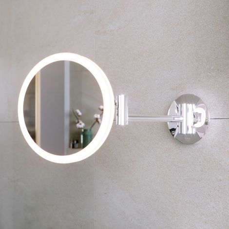 RAK Demeter Plus Round LED 3x Magnifying Mirror with Magnetic Pullout Switch 213mm H x 200mm W Illuminated (1/4)