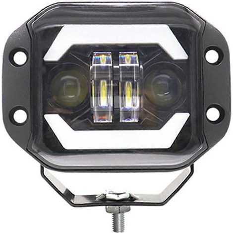 Luces de trabajo LED para coche de 5 pulgadas, focos cuadrados tipo "ojos de ángel", faros antiniebla de malla para parachoques delantero, aptos para Wranglers.