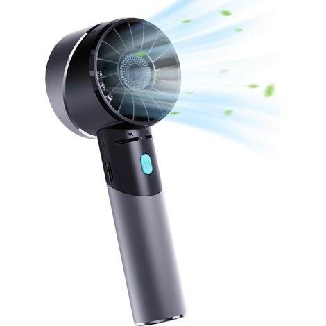 Mini ventilateur portable, 4 vitesses de ventilation, autonomie de 16 heures, fonctionnement silencieux, idéal pour la maison, le bureau, les voyages et les activités de plein air - Noir-AquaForge (1/5)