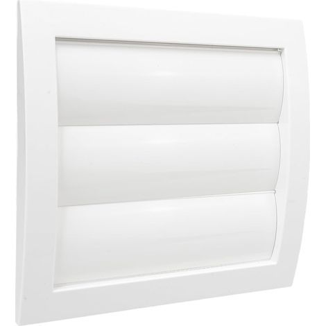 Grille de ventilation avec lamelles mobiles, store vénitien, grille de fermeture à clapet anti-retour. Fabriqué en plastique ABS. Blanc. Connexion Ø125mm. (1/5)