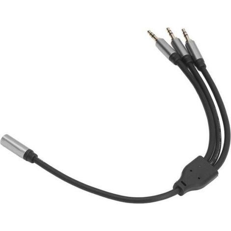 Câble répartiteur stéréo 3,5 mm - - 0,3 m - Connecteur plaqué Or - Compatible téléphone et tablette (1/4)