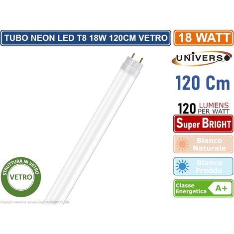 Neon Tubo Led 18W 120 cm Luce Naturale 4000k T8-120BN
