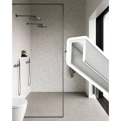 Profilé en U profond aluminium pour porte sans cadre, rail fixe (1/5)