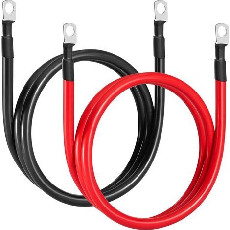Câble de batterie 35mm² 100cm – Fil de cuivre sans oxygène – Max. courant 150A – Tension nominale 450V – Pour batteries 12V 24V (1/5)