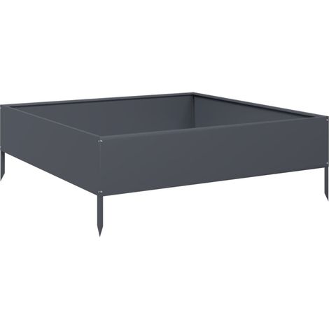 Vassoio per fioriera aiuola rialzata piante fiori terrazza giardino giardino 100 x 100 x 33,5 cm acciaio antracite 020039280