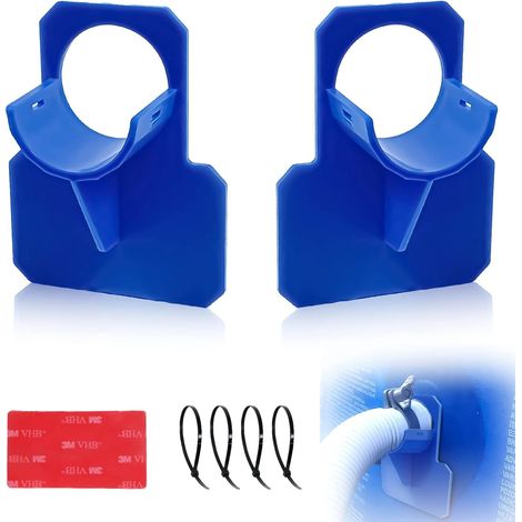 Lot de 2 supports de tuyau de piscine, adaptateur de piscine, accessoires de piscine bleus, pour tuyaux de piscine jusqu'à 38 mm de diamètre. (1/4)