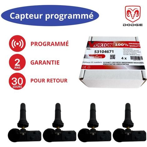 Set di 4 sensori di pressione TPMS preprogrammati 433MHz per JEEP/CHRYSLER/DODGE/FIAT/OPEL/LANCIA