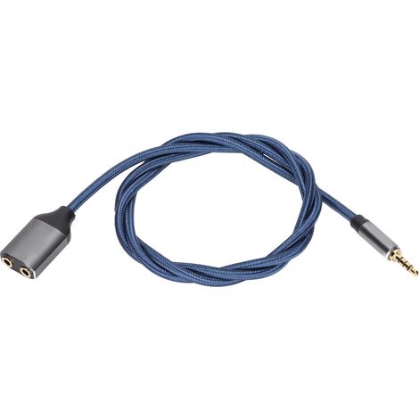 Adaptateur Casque 3.5mm Audio Stéréo 1 Mâle vers 2 Femelles pour Microphone et Écouteurs - Diviseur Audio PC (1/5)