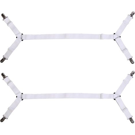 BEBUSINGOTO Sujetadores ajustables para sábanas ajustables, correas para sujetar sábanas, tensores elásticos con clips metálicos para sábanas, colchones, tablas de planchar o sofás, ayuda para la cama (1/5)