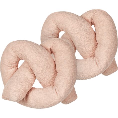 Conjunto de 2 cojines modernos 172 x 14 cm tela afelpada almohada múltiples formas textil decoración accesorios sala de estar dormitorio rosa Gladiolus