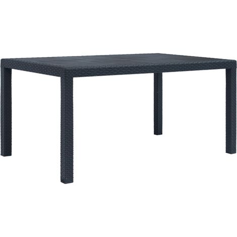 Garden Table Anthracite 150x90x72 cm Plastic Rattan Look vidaXL (1/5)
