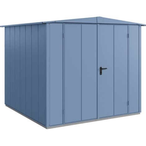 Hörmann Metall-Gerätehaus Berry Modern mit Satteldach Typ 2, 259 x 248 cm, taubenblau, 6,4 m², 2-flüglige Tür (1/5)