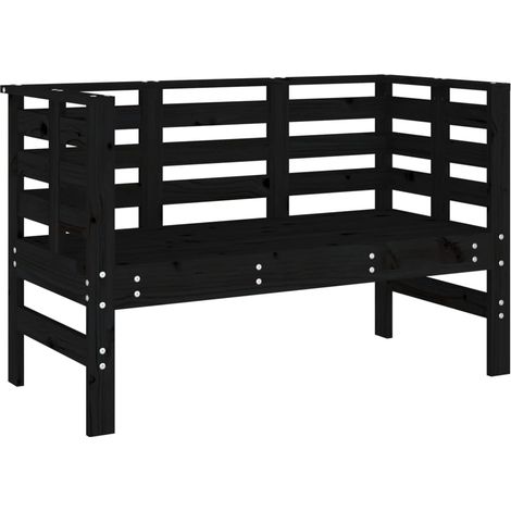 Garden Bench  Black  Solid pine wood  111.5x53x71 cm   Durable vidaXL