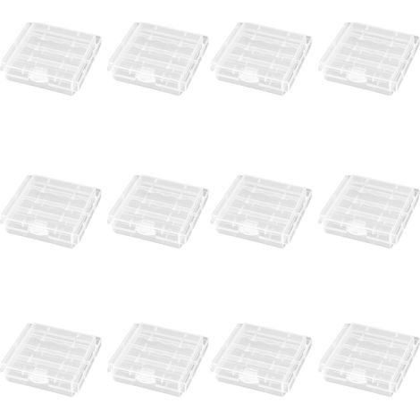 Lot de 12 Boîtes À Piles en Plastique Transparent – Boîte De Rangement pour Piles AA Et AAA, Solution Pratique pour Stocker Et Transporter Vos Batteries Rechargeables,boîte À Piles Solaires (1/5)