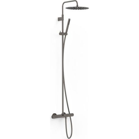 Ensemble de robinet thermostatique mural 3 voies pour baignoire et douche Over-wall Graphite - TRES 19031202GR