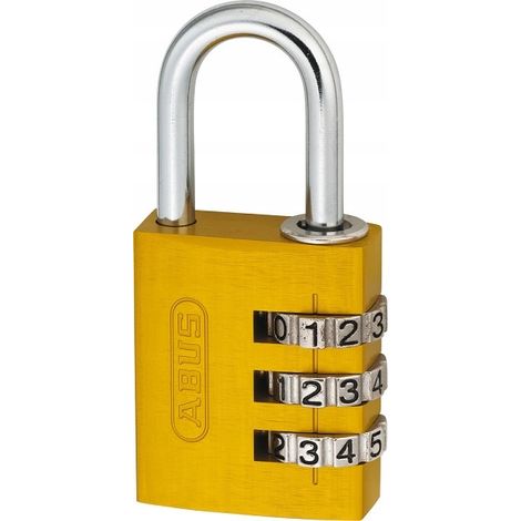 Candado de combinación Abus 724/30, código variable, para armarios, amarillo (1/5)