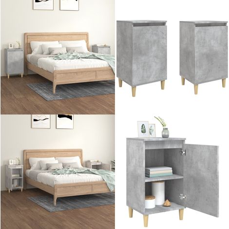 Nachttische 2 Stk. Betongrau 40x35x70 cm Holzwerkstoff - Betontöne - Nachttisch - Wohnzimmerdeko - Schlafzimmermöbel - Holzmöbel - Home & Living