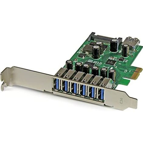 StarTech.com Scheda Espansione PCI Express USB 3.0 a 7 porte con profilo basso e standard - alimentazione SATA (1/5)