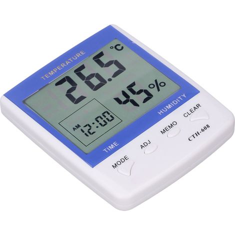 CTH-608 Thermomètre et hygromètre pour usage domestique et industriel, application intérieure, avec réveil et affichage numérique (1/5)