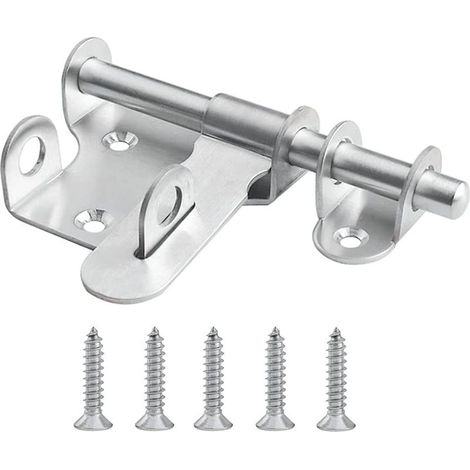 1 Pièce Coulissants Verrou Loquet Verrou en Acier Inoxydable Verrou de Verrouillage de La Porte Loquets de Porte de Sécurité Verrou Loquet avec Trou pour Cadenas Porte Coulissante (1/5)