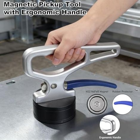 Poignée de levage magnétique puissante - Outil de levage magnétique puissant avec fermeture rapide et poignée - Aimant de levage puissant en néodyme - Pour saisir la manipulation du métal