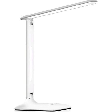 Lampe de bureau LED blanche, intensité lumineuse réglable (5000K), pliable, commande tactile, lumière douce (1/4)