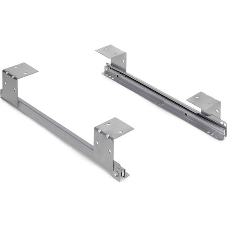 Emuca 3026025 Set di guide con cuscinetti a rulli per cassetto/ripiano porta-tastiera, Grigio (1/5)