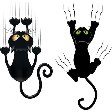 Katzen-Autoaufkleber, 2 Stück niedliche Katzen-Autoaufkleber, lustige Autoaufkleber, humorvolle Autoaufkleber zur Dekoration von Autofenstern und -türen