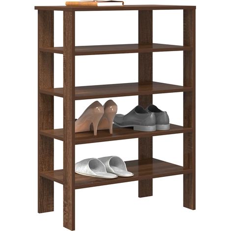 Schuhregal Braun Eichen-Optik 61x32x87,5 cm Holzwerkstoff