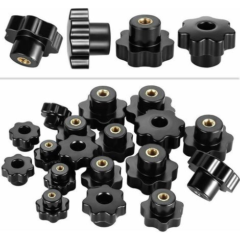 Pack of 30 plastic star-shaped tightening knobs M4 M6 M8 (1/4)