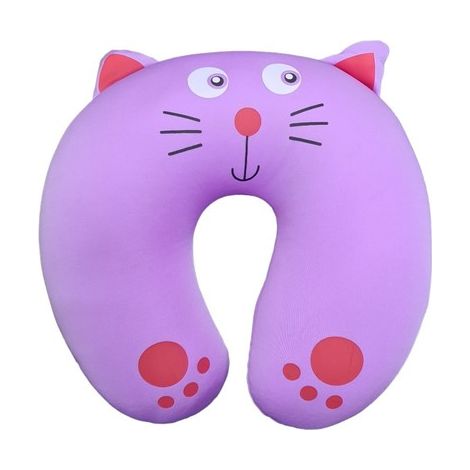 COUSSIN DE NUQUE ANTI-STRESS POUR VOYAGE, VOITURE, AVION, ANIMAUX DOMESTIQUES, CHAT, MICROSPHÈRES, VIOLET